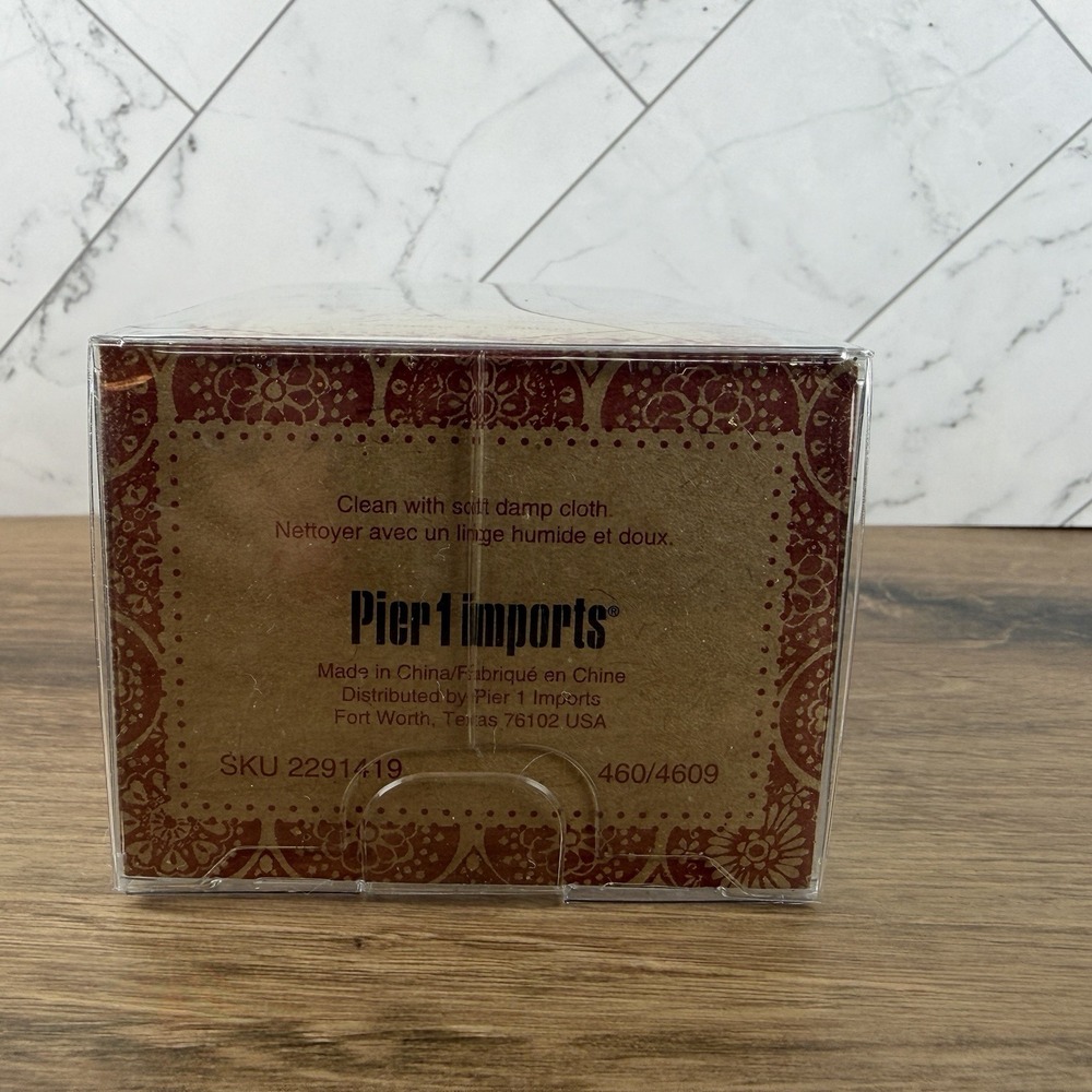 Pier 1 Imports Christmas Tree Bottle Stopper Green Glass Metal Stem w/ Gift Box - Picture 7 of 8
